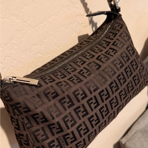 Fendi FF Monogram Brown Chain Shoulder Bag - Picture 5 of 11